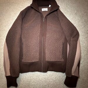 Wilfred Free Sweater - Women’s Size S- Chocolate - Full Zip up Sherpa Sweater